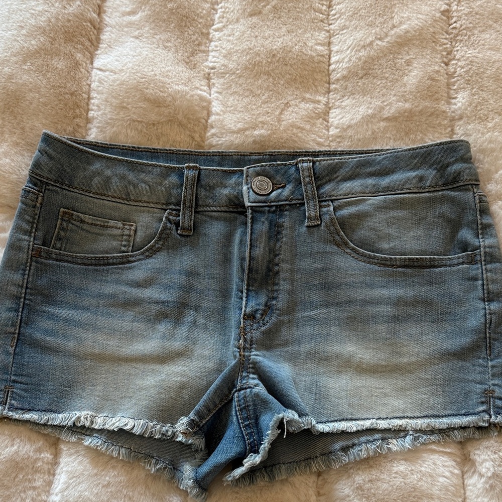 Women's Light Blue Denim Cutoff Shorts - Classic Casual